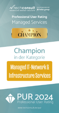 Badge: Champion in der Kategorie Managed IT-Network & Infrastructure Services